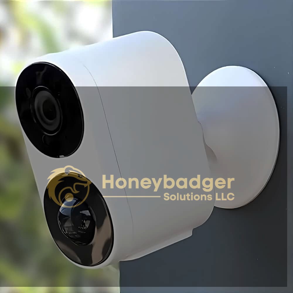 SG Doorbell Camera and Battery Camera Set with a white body and dual black lenses mounted on a wall.