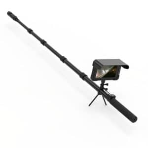 4K Thermal Pole Camera with a long black telescopic pole and a mounted screen displaying live video.