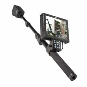 VPC 2.0 Video Pole Camera with a black handle, screen, and adjustable arm for live video streaming.