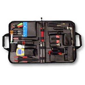 The ORION Tool Kit is a black case with handles, opened to show compartments containing various tools including screwdrivers and pliers.