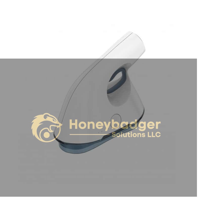 A handheld UV sanitizer gun with a sleek design and transparent reservoir, designed for sanitizing surfaces.