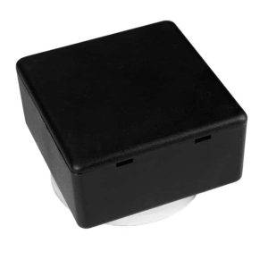 A small black plastic square enclosure with rounded edges, designed for housing electronic devices or tools.