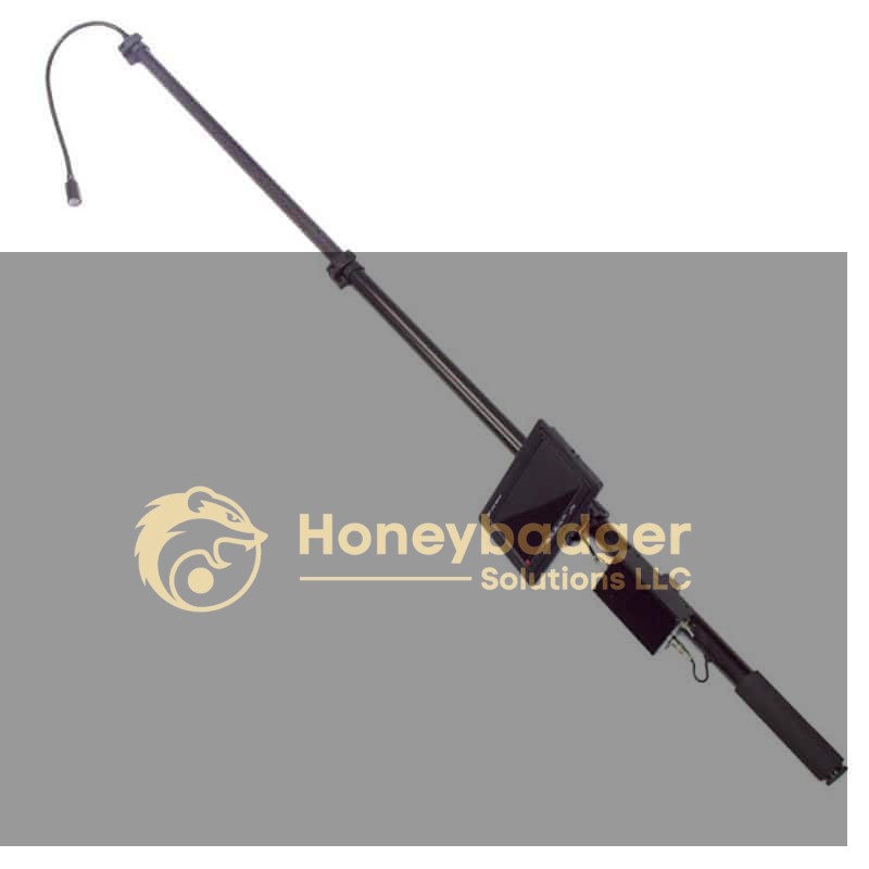 Pole Inspection Camera featuring a long, extendable pole, compact screen for live viewing, and flexible camera at the tip.