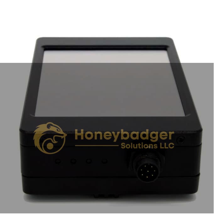 Black rectangular Professional Handheld 1080P P2P Wi-Fi DVR with a screen and a circular multi-pin connector.