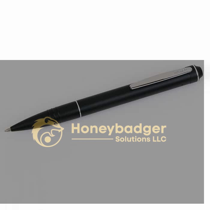 A black ballpoint pen with a silver clip and tip, commonly used in various writing tasks.