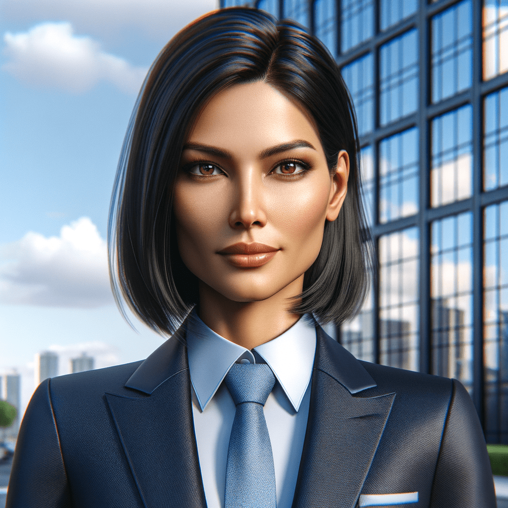 A business executive with short black hair wearing a suit and tie, standing outdoors in an urban setting.