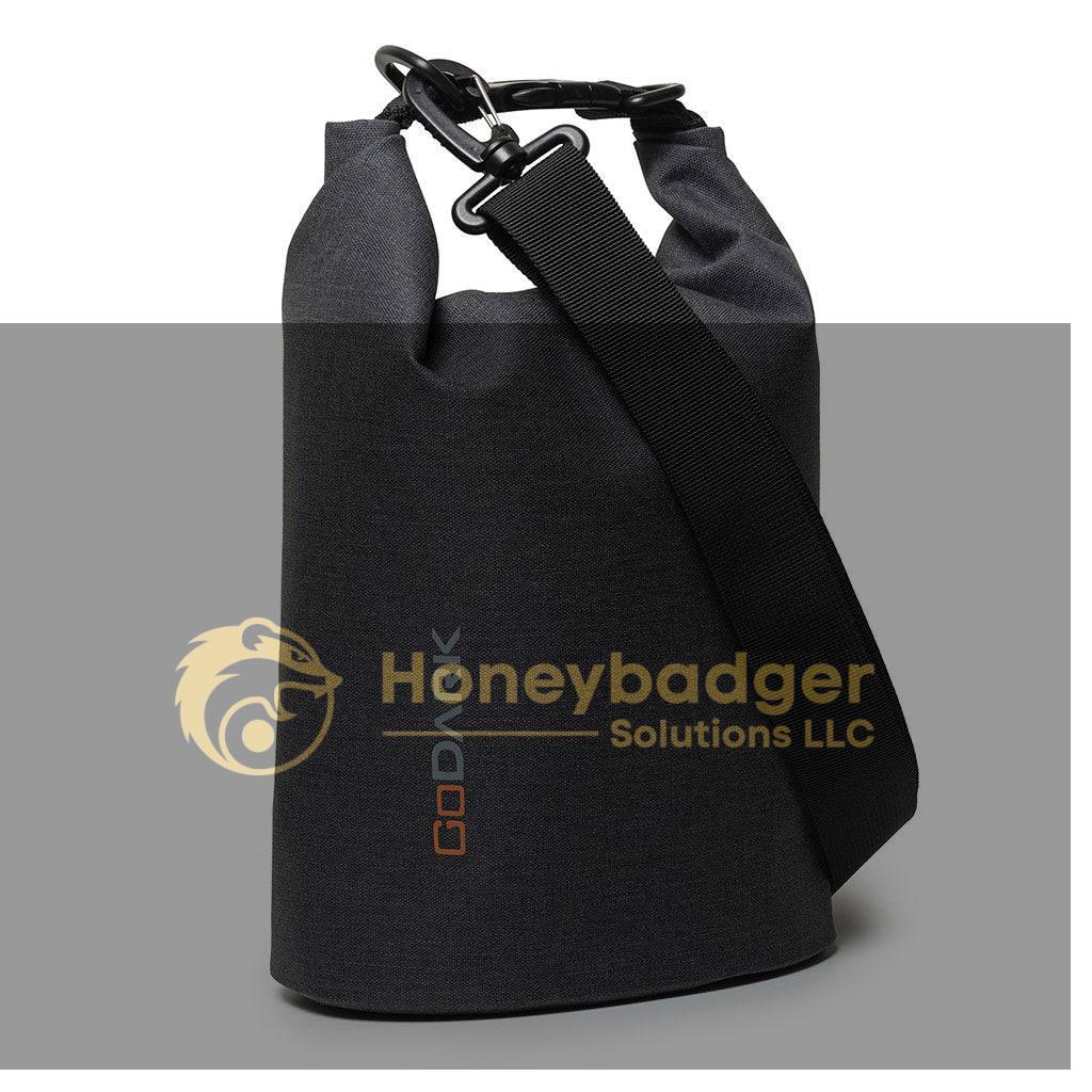 GODARK waterproof bag with a black strap and a secure closure mechanism.