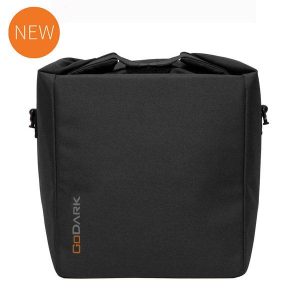 GoDark insulated cooler bag in black with a sleek design and top handles for easy carrying.