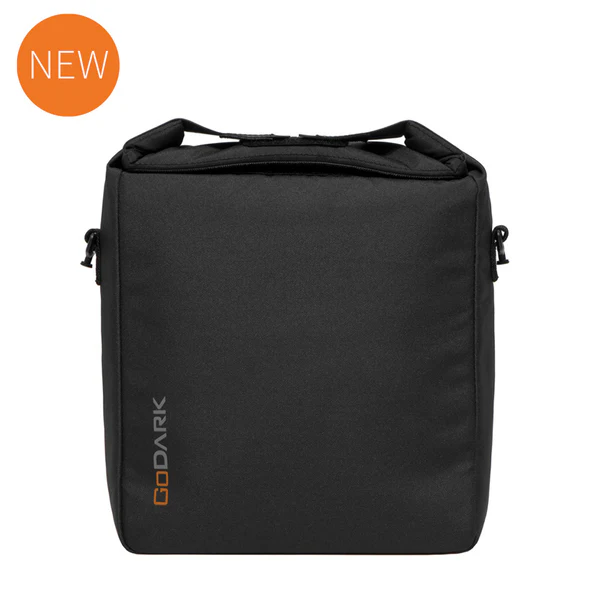 Black storage bag from GODARK designed for carrying various items securely.