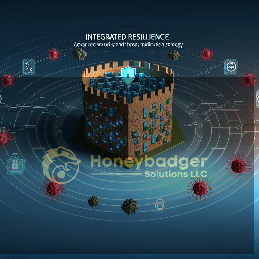 3D illustration of a fortified structure representing integrated resilience and advanced security strategies against threats.