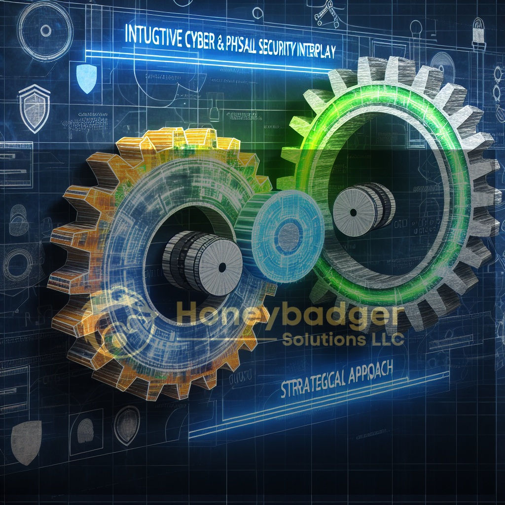 Two interconnected gears illustrating the interplay of cyber and physical security with a strategic approach.