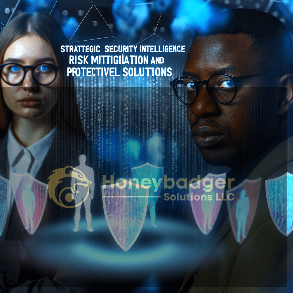 A visual representation of strategic security intelligence with risk mitigation and protective solutions.