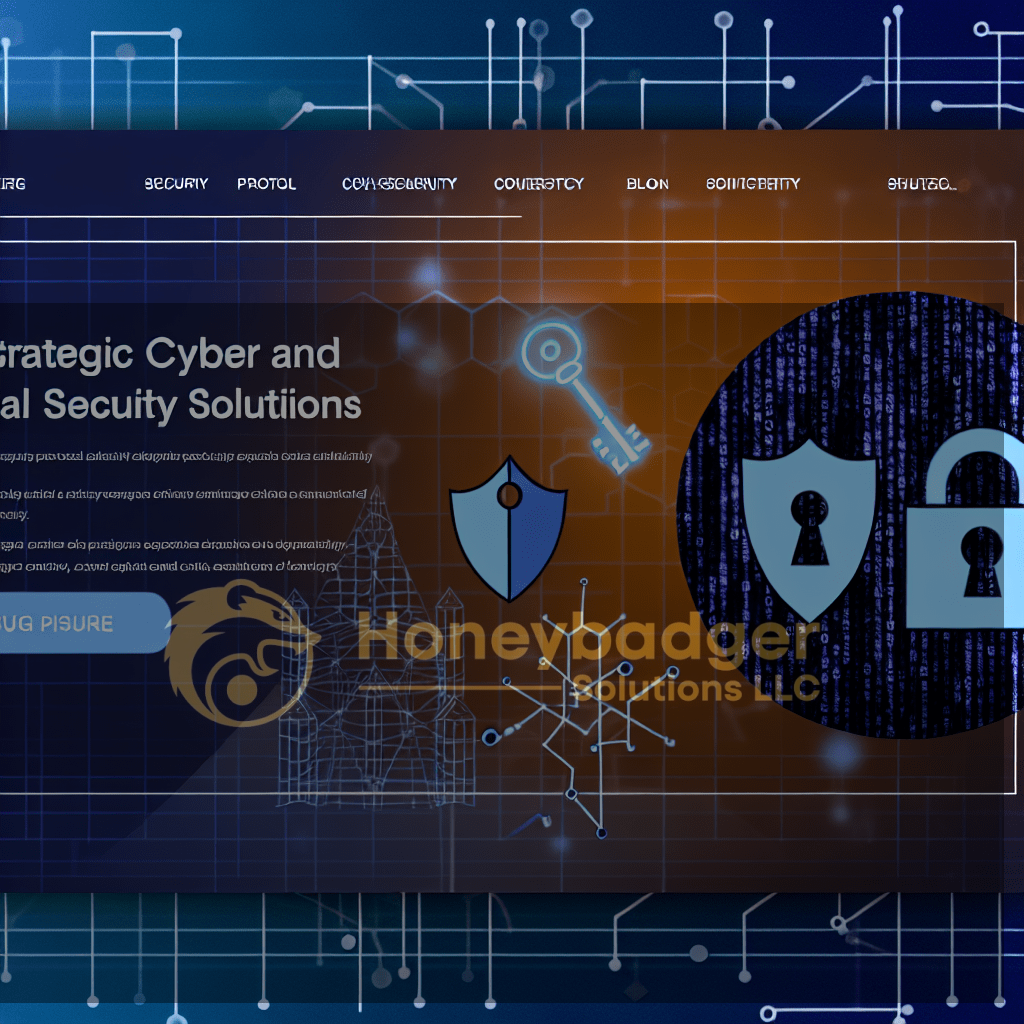 This is a wedding themed graphic featuring blue and orange cybersecurity symbols, shield icons, and interconnected digital lines