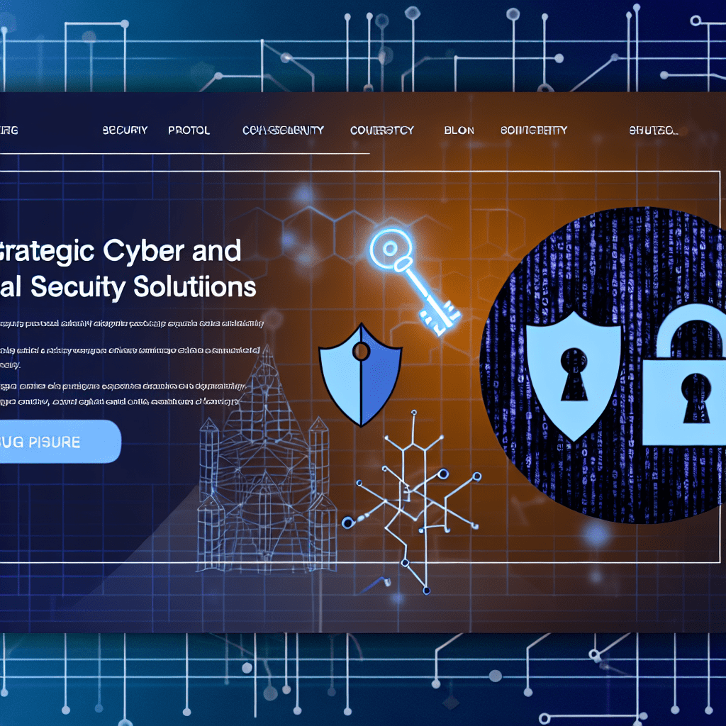 This is a wedding themed graphic featuring blue and orange cybersecurity symbols, shield icons, and interconnected digital lines