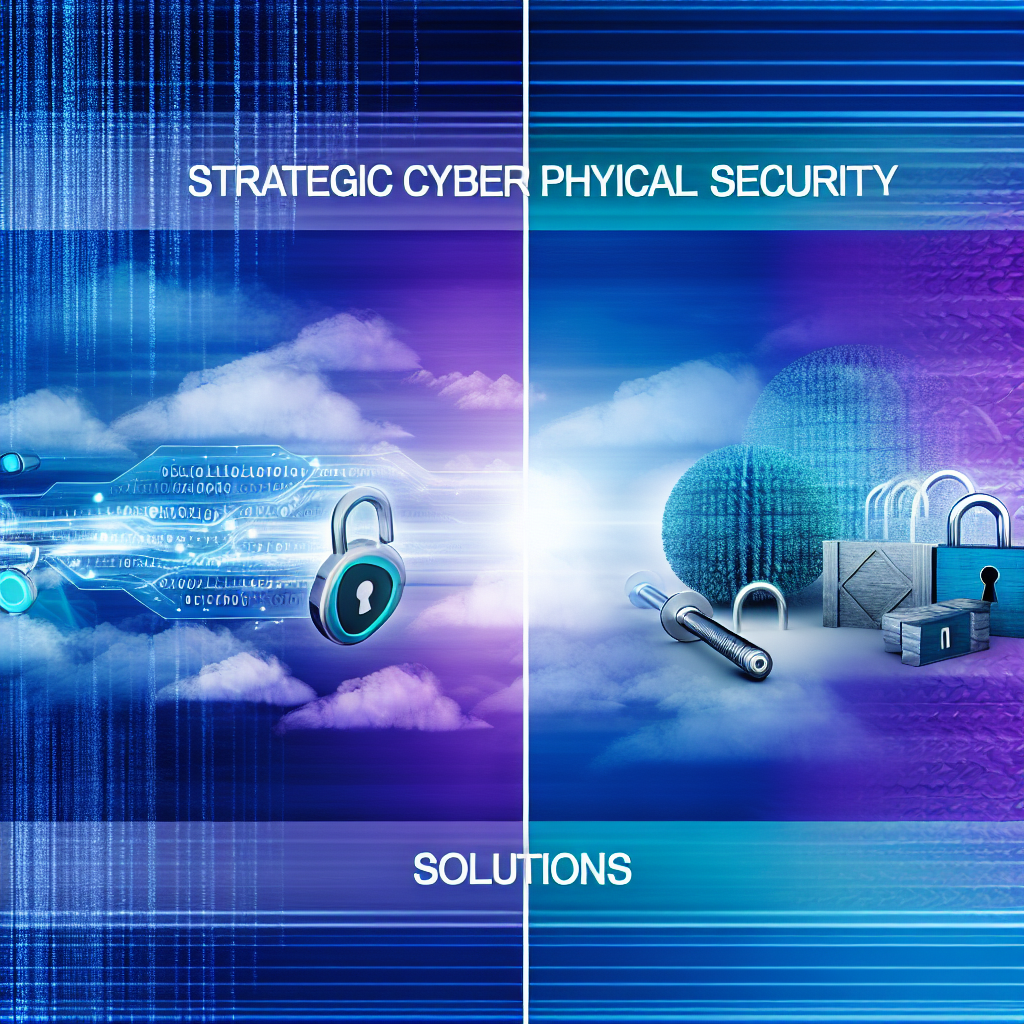 Honeybadger Solutions LLC banner image depicting blue gradient split design with digital security elements, padlocks, keys and cloud motifs representing integrated cyber and physical security