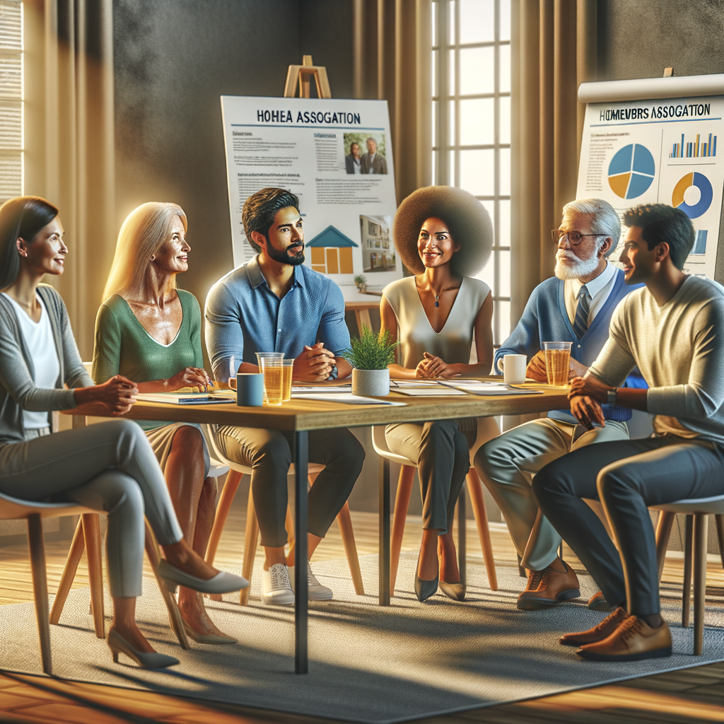 Residents meet in a community room with HOA association documents on display, reflecting HOA security services in Prescott Valley, Arizona by Honeybadger Solutions LLC.