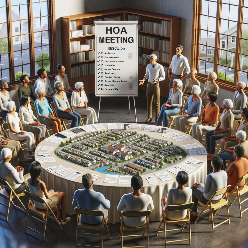 Residents gathered for an HOA meeting with “HOA MEETING” signage visible, discussing community safety and security services in Oljato Monument Valley, Arizona.