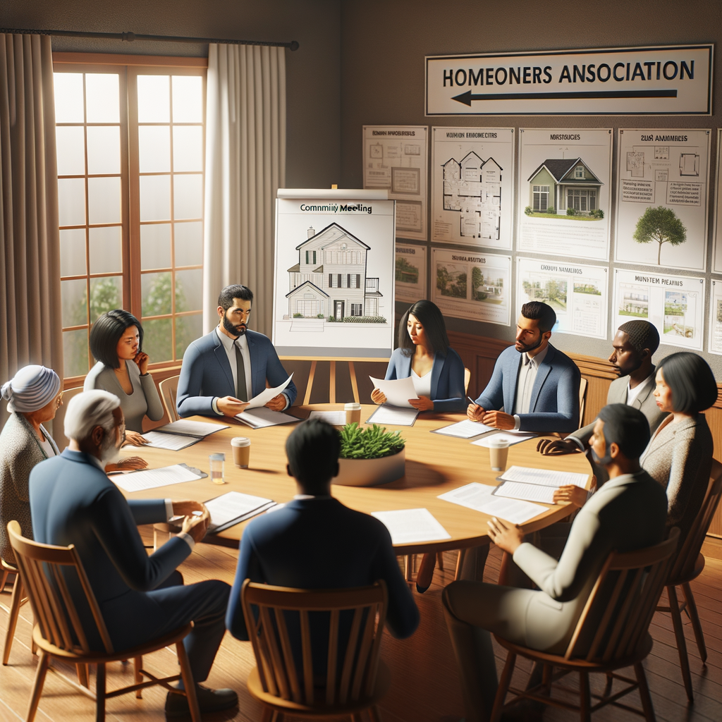 A homeowners association community meeting in Hon Dah, Arizona with Honeybadger Solutions LLC professionals seated at a conference table indoors.