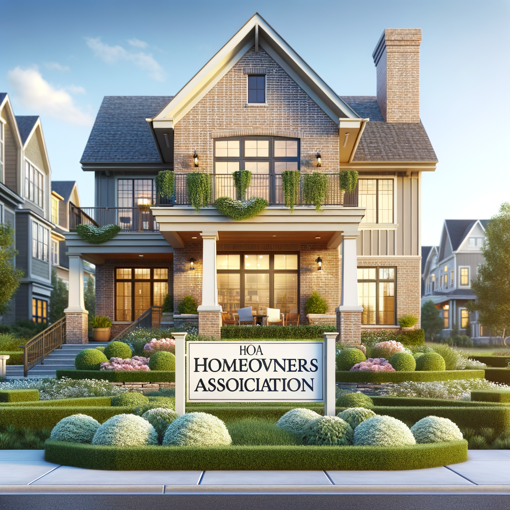 A bright HOA Homeowners Association sign in front of a brick house, with landscaped greenery and entry lighting in Cameron, Arizona.