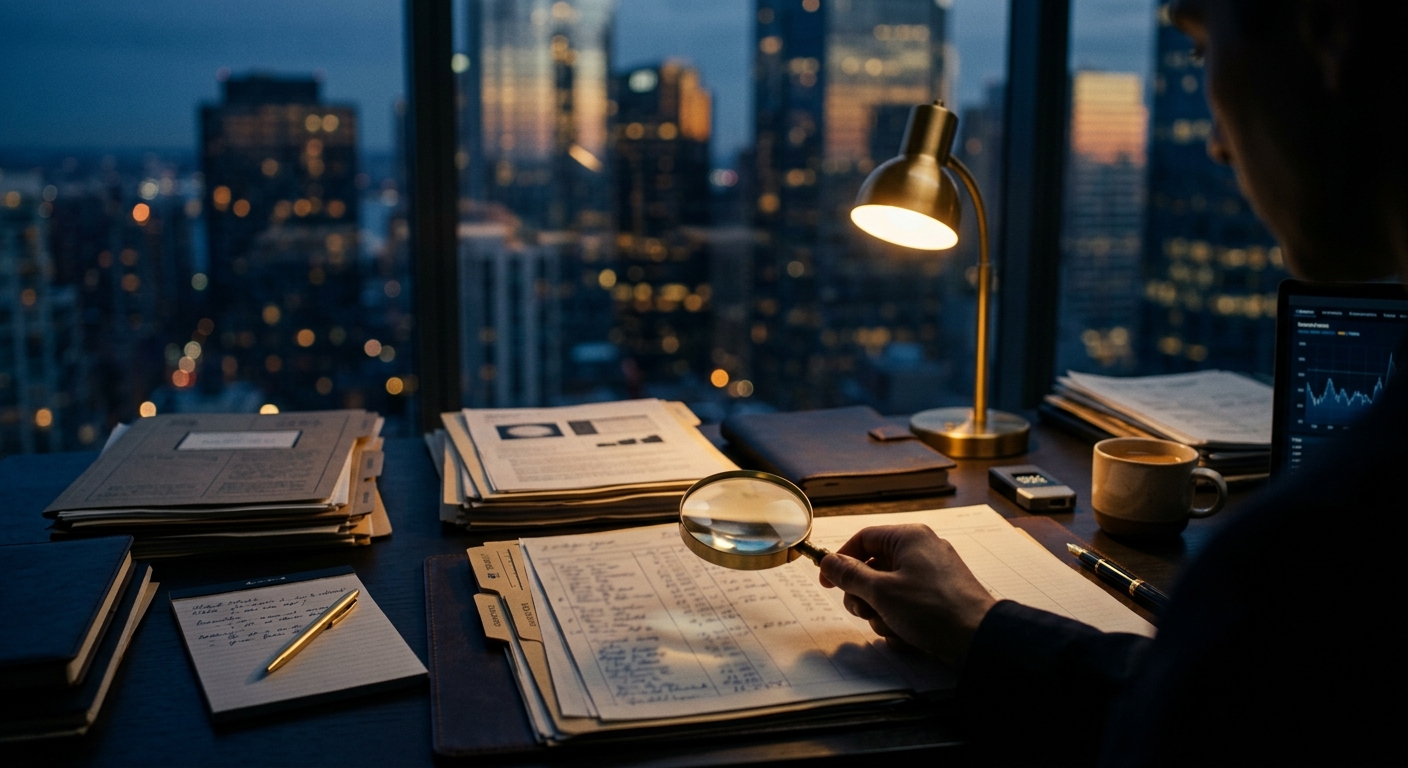 Background intelligence research operation verifying records against primary sources