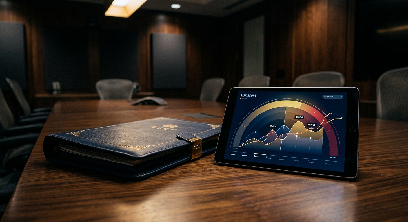 Case file and risk-score chart representing a threat assessment case review