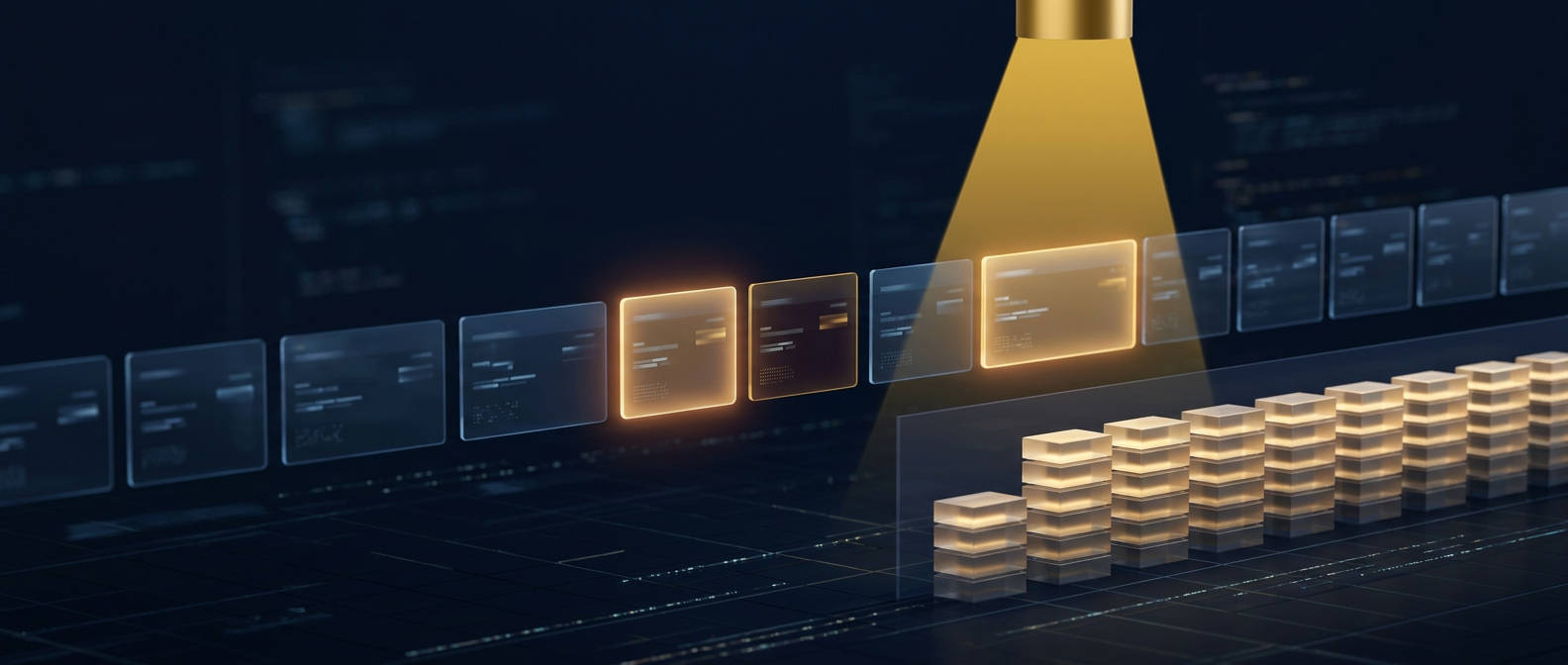 Concept of transaction monitoring flagging structured deposits and anomalous records under a gold analytic beam in navy and gold