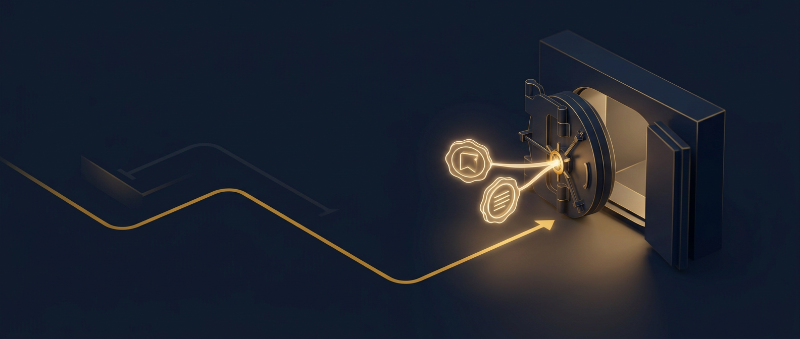 Legal instruments unlocking a cross-border asset vault while the myth of instant offshore seizure is blocked, in navy and gold