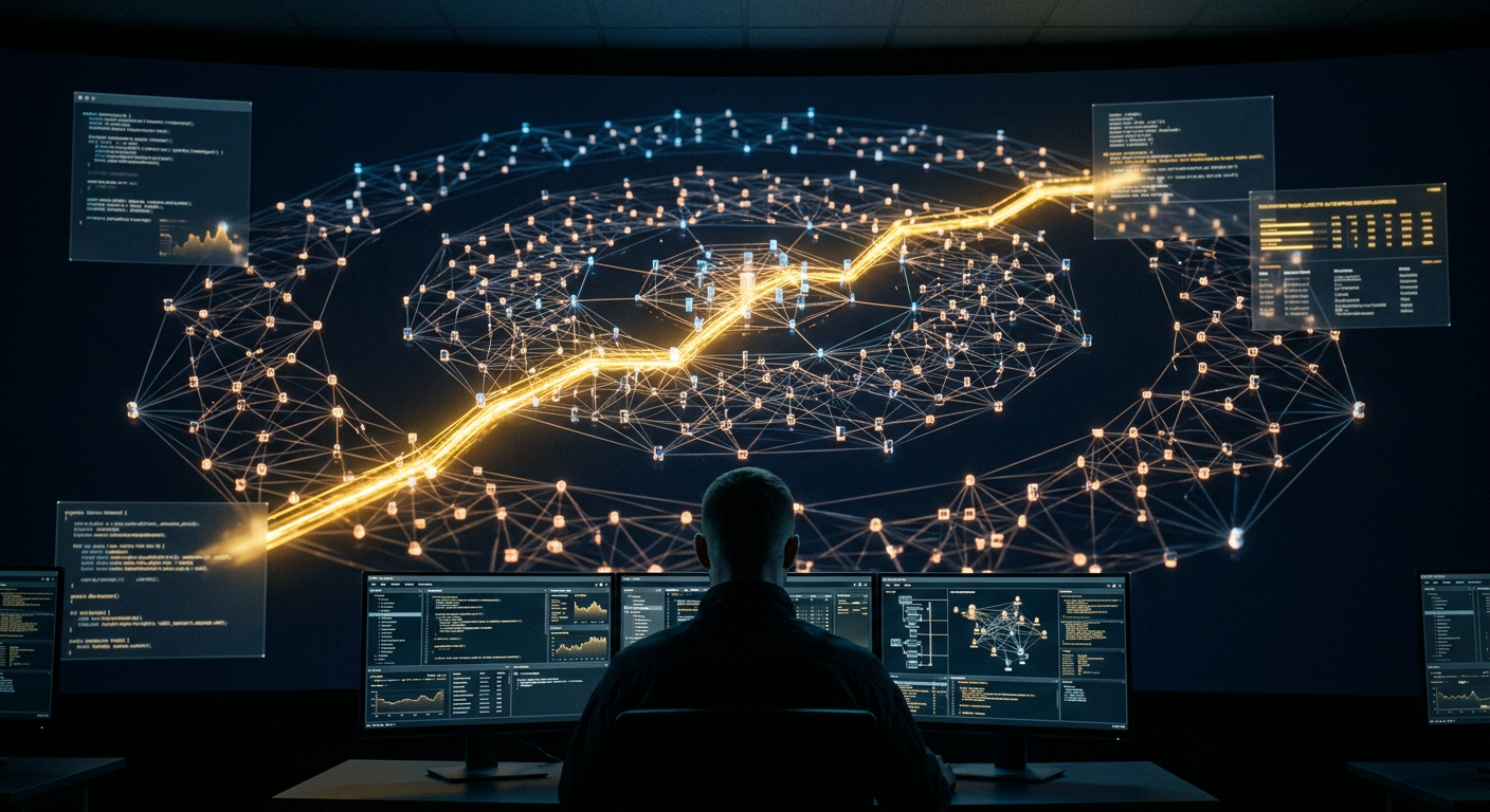 Penetration testing versus vulnerability scanning cybersecurity operations concept in navy and gold