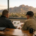 Business leaders reviewing a security roadmap during a planning session for vCISO services